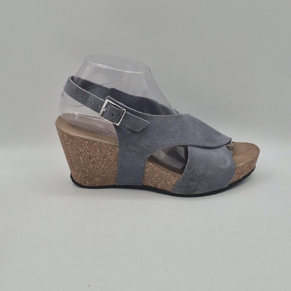 A. Giannetti Shoes Womens Size‎ 8 38 Gray Suede Leather Wedge Sandals Made Italy - Picture 4 of 13